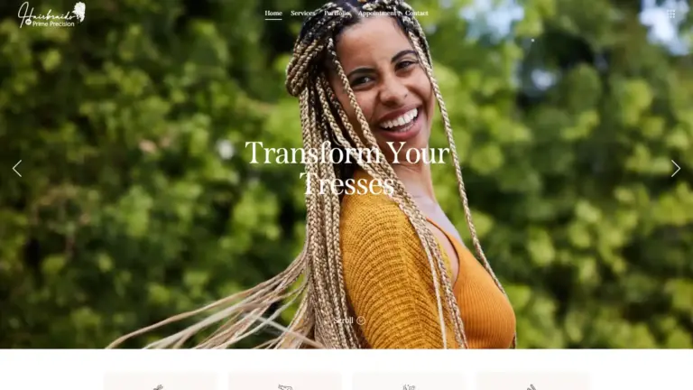 Hair braids by Prime precision | website deigned by promise Banks